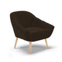Poltrona Giovana Suede Marrom Natural Poltrona Giovana Suede Marrom Natural