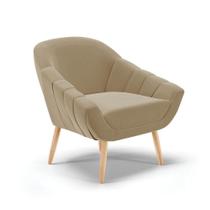 Poltrona Giovana Suede Marrom Rato Natural Poltrona Giovana Suede Marrom Rato Natural