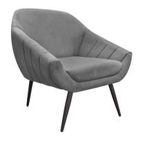 Poltrona Giovana Suede Pés Palito Ferro Drossi Grafite Poltrona Giovana Suede Pés Palito Ferro Drossi Grafite
