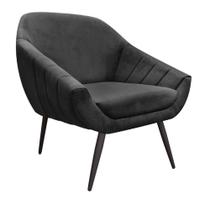 Poltrona Giovana Suede Pés Palito Ferro Drossi preto Poltrona Giovana Suede Pés Palito Ferro Drossi preto