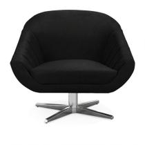 Poltrona Giovana Suede Preto