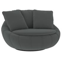 Poltrona Giratória 127cm Golden Veludo Cinza - Sallar Home
