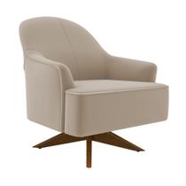 Poltrona Giratória 73cm Epic Veludo Bege - Sallar Home Poltrona Giratória 73cm Epic Veludo Bege - Sallar Home