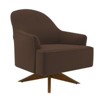 Poltrona Giratória 73cm Epic Veludo Marrom - Sallar Home Poltrona Giratória 73cm Epic Veludo Marrom - Sallar Home