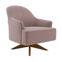 Poltrona Giratória 73cm Epic Veludo Rosê - Sallar Home Poltrona Giratória 73cm Epic Veludo Rosê - Sallar Home