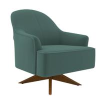Poltrona Giratória 73cm Epic Veludo Verde Petróleo - Sallar Home Poltrona Giratória 73cm Epic Veludo Verde Petróleo - Sallar Home
