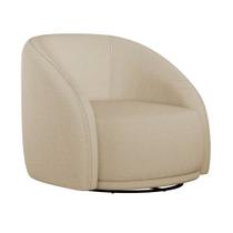 Poltrona Giratória 87cm Heidi Boucle Suave Off White - Sallar Home