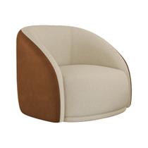 Poltrona Giratória 87cm Heidi material sintético Caramelo Bouclé Suave Off White - Sallar Home Poltrona Giratória 87cm Heidi material sintético Caramelo Bouclé Suave Off White - Sallar Home