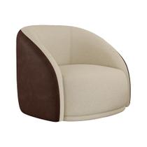 Poltrona Giratória 87cm Heidi material sintético Marrom Bouclé Suave Off White - Sallar Home Poltrona Giratória 87cm Heidi material sintético Marrom Bouclé Suave Off White - Sallar Home