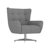 Poltrona Giratória 88cm Bull Linho Cinza - Sallar Home Poltrona Giratória 88cm Bull Linho Cinza - Sallar Home