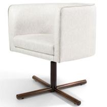 Poltrona Giratória Base X Linho Creme A-48 Poltrona Giratória Base X Linho Creme A-48