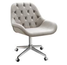 Poltrona Giratória com Rodízio Cadeira Decorativa Sala, Escritório, Recepção Lua