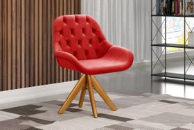 Poltrona Giratória de Madeira Cadeira Decorativa Sala, Escritório, Recepção Lua