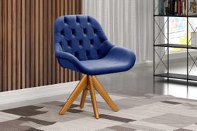 Poltrona Giratória de Madeira Cadeira Decorativa Sala, Escritório, Recepção Lua