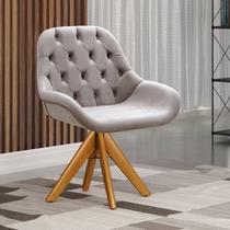 Poltrona Giratória de Madeira Cadeira Decorativa Sala, Escritório, Recepção Lua