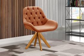 Poltrona Giratória de Madeira Cadeira Decorativa Sala, Escritório, Recepção Lua