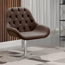 Poltrona Giratória de Metal Cadeira Decorativa Sala, Escritório, Recepção Lua