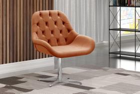 Poltrona Giratória de Metal Cadeira Decorativa Sala, Escritório, Recepção Lua