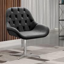 Poltrona Giratória de Metal Cadeira Decorativa Sala, Escritório, Recepção Lua