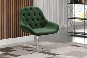 Poltrona Giratória de Metal Cadeira Decorativa Sala, Escritório, Recepção Lua Verde