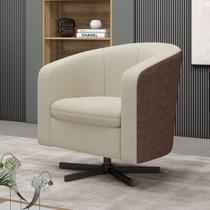 Poltrona Giratória Decorativa com Base em Ferro Pádua