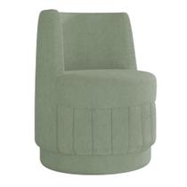 Poltrona Giratória Decorativa para Sala Isa K04 Bouclê Verde Água - Mpozenato