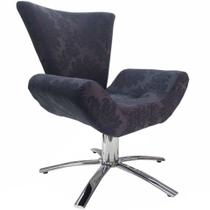 Poltrona Giratória Elegance Jacquard Preto