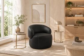 Poltrona Giratória em Couro Moderna e Sofisticada Livintus Leather Poltrona Giratória em Couro Moderna e Sofisticada Livintus Leather