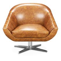 Poltrona Giratória Giovana Corano Nozes Base Cromada Poltrona Giratória Giovana Corano Nozes Base Cromada
