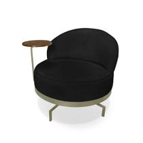 Poltrona Giratória Glamour Linho Boucle - Lucadi Home