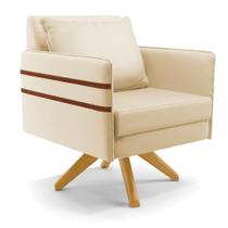 Poltrona Giratória Mari material sintético Base de Madeira MA30 - D'Rossi Poltrona Giratória Mari material sintético Base de Madeira MA30 - D'Rossi