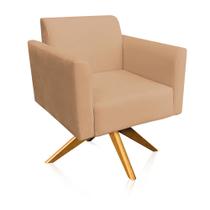 Poltrona Giratória Marisa Suede Caramelo Sisal Base Madeira MA30 D'Rossi Poltrona Giratória Marisa Suede Caramelo Sisal Base Madeira MA30 D'Rossi