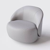 Poltrona Giratória Mônaco Chenille Cor:Cinza