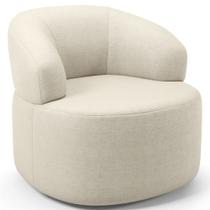 Poltrona Giratória Orgânica Para Sala de Estar Living Helena L02 Facto Pérola Metalizado - Lyam Decor