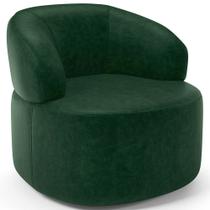 Poltrona Giratória Orgânica Para Sala de Estar Living Helena L02 material sintético Verde - Lyam Decor