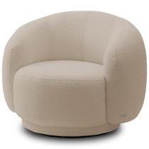 Poltrona Giratória Orgânica Para Sala Living Elodie M05 Bouclê Creme - Lyam Decor Poltrona Giratória Orgânica Para Sala Living Elodie M05 Bouclê Creme - Lyam Decor