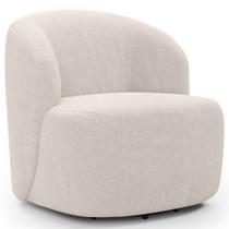 Poltrona Giratória Orgânica Para Sala Living Heidy F04 Bouclê Bege - Lyam Decor Poltrona Giratória Orgânica Para Sala Living Heidy F04 Bouclê Bege - Lyam Decor