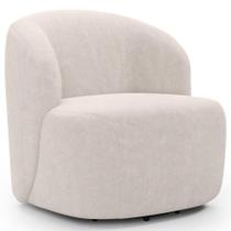 Poltrona Giratória Orgânica Para Sala Living Heidy F04 Bouclê Bege - Lyam Decor Poltrona Giratória Orgânica Para Sala Living Heidy F04 Bouclê Bege - Lyam Decor