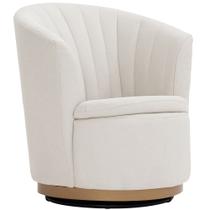 Poltrona Giratória Ouro Fosco Évora Poliéster Off White - Nexta Casa Poltrona Giratória Ouro Fosco Évora Poliéster Off White - Nexta Casa