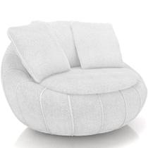 Poltrona Giratória Para Sala de Estar Decorativa Kira M03 Bouclê Branco - Lyam Decor Poltrona Giratória Para Sala de Estar Decorativa Kira M03 Bouclê Branco - Lyam Decor