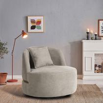 Poltrona Giratória para Sala de Estar Laila Branco/Dourado Poltrona Giratória para Sala de Estar Laila Branco/Dourado