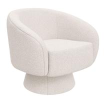 Poltrona Giratória Solis Bouclé Off White - Sallar Home Poltrona Giratória Solis Bouclé Off White - Sallar Home