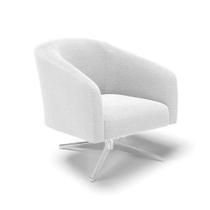 Poltrona Giratória Stella Bouclê Base Cromada - D'rossi Cor Off White