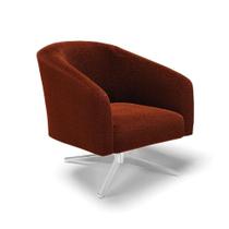 Poltrona Giratória Stella Bouclê Base Cromada - D'rossi Cor Terra Poltrona Giratória Stella Bouclê Base Cromada - D'rossi Cor Terra