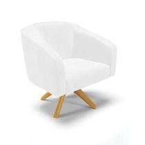 Poltrona Giratória Stella Corano Base Madeira Ma30 Branco Poltrona Giratória Stella Corano Base Madeira Ma30 Branco