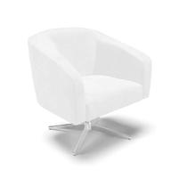 Poltrona Giratória Stella Corano Branco Base Cromada Poltrona Giratória Stella Corano Branco Base Cromada