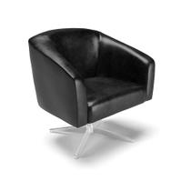 Poltrona Giratória Stella Corano Preto Base Cromada Poltrona Giratória Stella Corano Preto Base Cromada