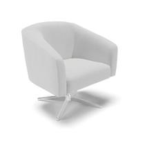 Poltrona Giratória Stella Linho Base Cromada A05 Cinza