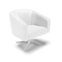 Poltrona Giratória Stella material sintético Branco Base Cromada