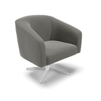 Poltrona Giratória Stella Suede Base Cromada Grafite